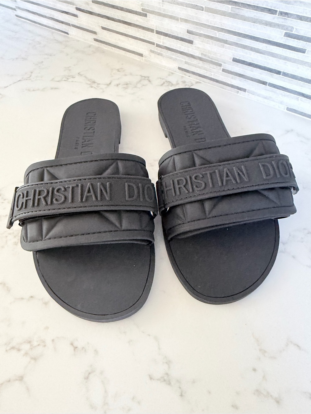 Dior Black Slide Sandals size 7 - Picture 6 of 7